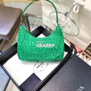 Replica Prada Nylon And Saffiano Leather Mini Bag 1NE204 Green 2