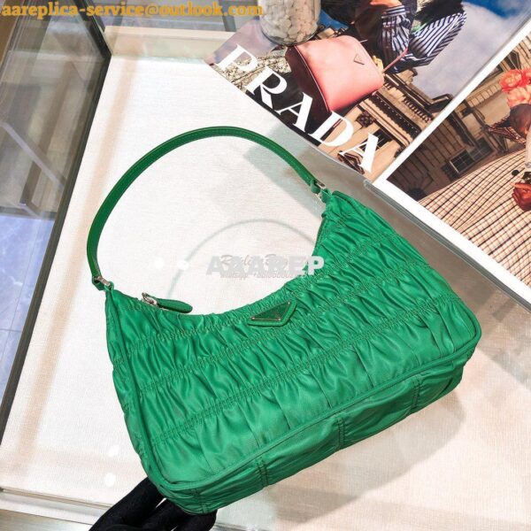 Replica Prada Nylon And Saffiano Leather Mini Bag 1NE204 Green 6