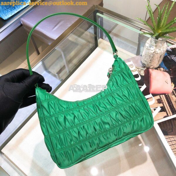 Replica Prada Nylon And Saffiano Leather Mini Bag 1NE204 Green 8