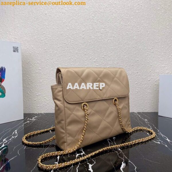 Replica Prada Nylon Vintage Chain Stray Bag 1BD630 Apricot 2