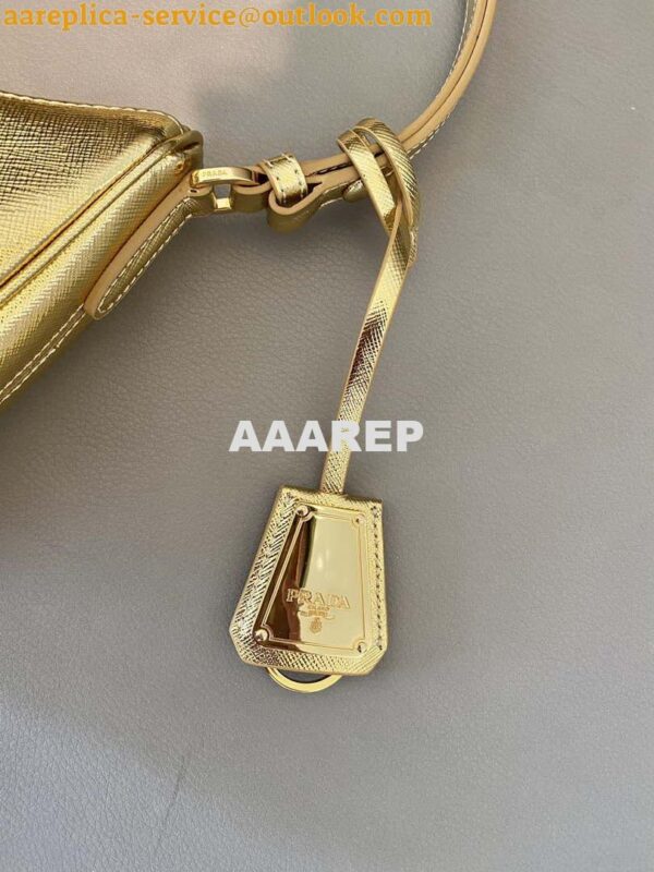 Replica Prada 1BC204 Saffiano Leather Mini-Bag Gold 8