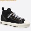 Replica Dior Walk'N'Dior Mid-top Sneakers In Bordeaux Oblique Canvas 2