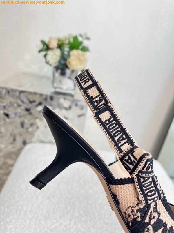 Replica Dior J'Adior Slingback Pumps 65mm In Nude Jardin Botanique Embroidery Cotton 4