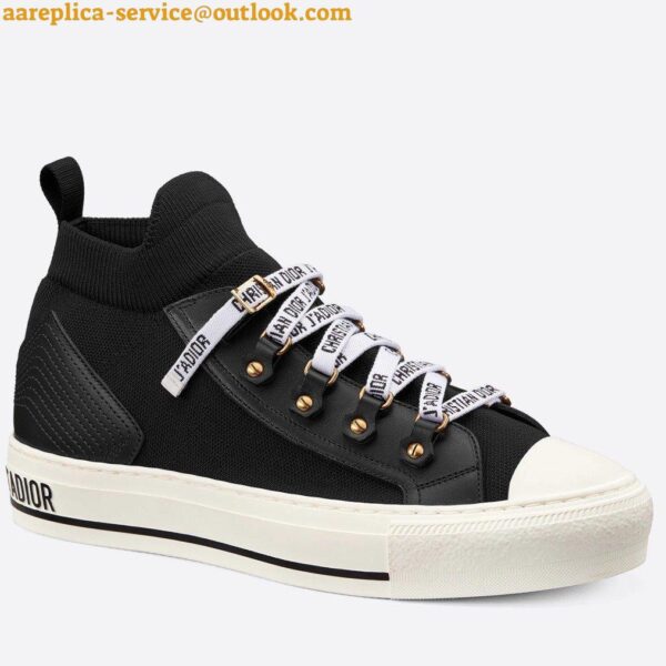 Replica Dior Walk'N'Dior Mid-top Sneakers In Black Technical Knit 2