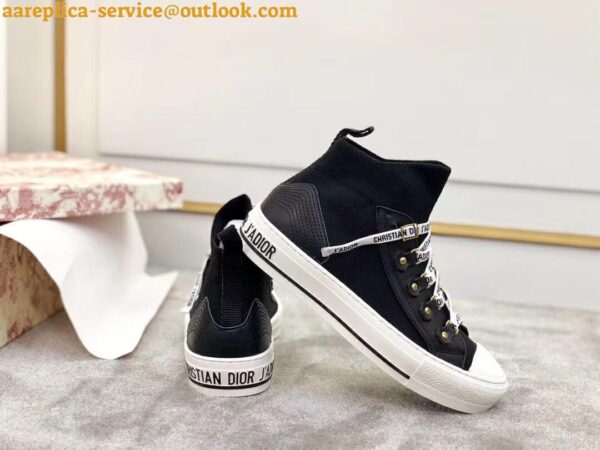 Replica Dior Walk'N'Dior Mid-top Sneakers In Black Technical Knit 3