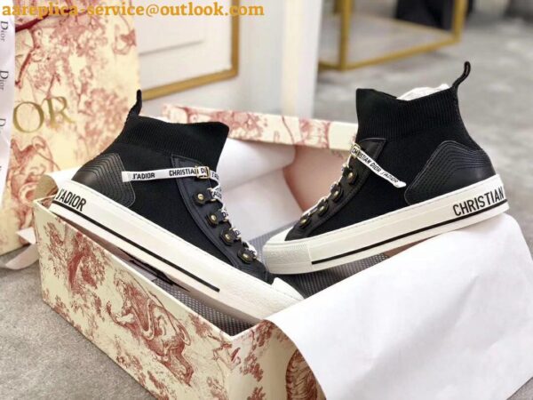 Replica Dior Walk'N'Dior Mid-top Sneakers In Black Technical Knit 6