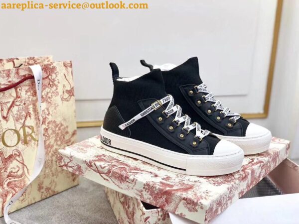 Replica Dior Walk'N'Dior Mid-top Sneakers In Black Technical Knit 7