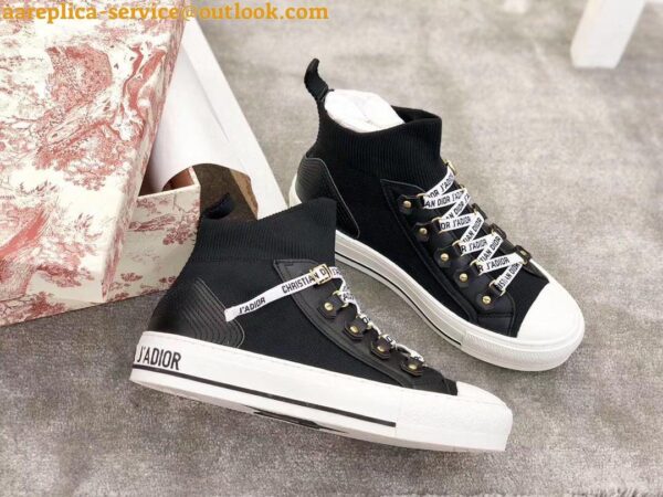 Replica Dior Walk'N'Dior Mid-top Sneakers In Black Technical Knit 9