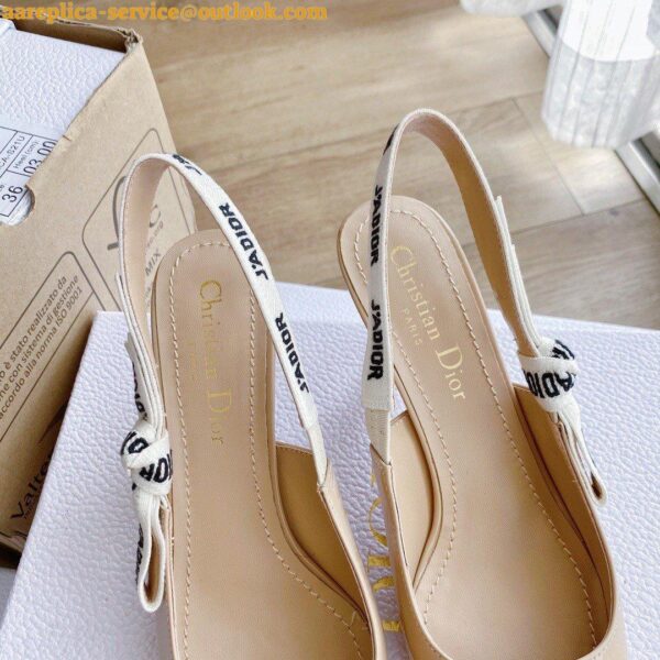 Replica Dior J'Adior Slingback Pumps 65mm In Nude Patent Calfskin 6