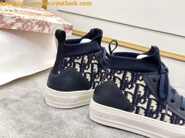 Replica Dior Walk'N'Dior Mid-top Sneakers In Bordeaux Oblique Canvas 5