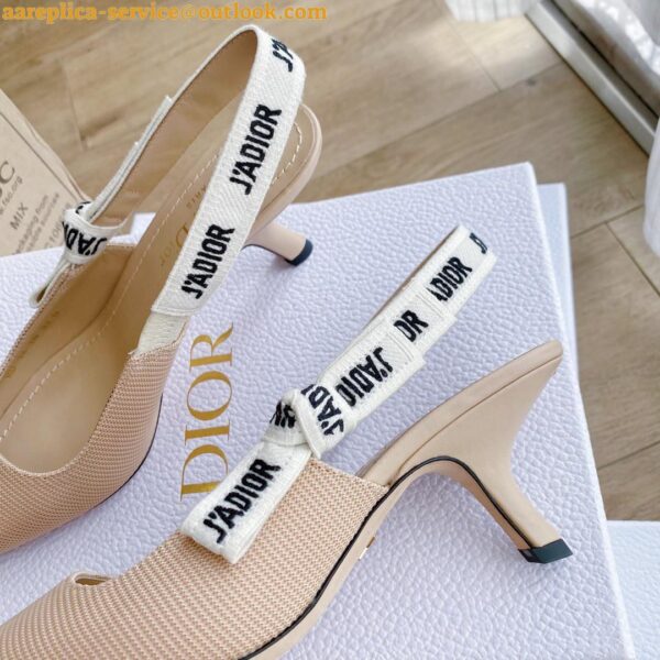 Replica Dior J'Adior Slingback Pumps 65mm In Nude Technical Fabric 5