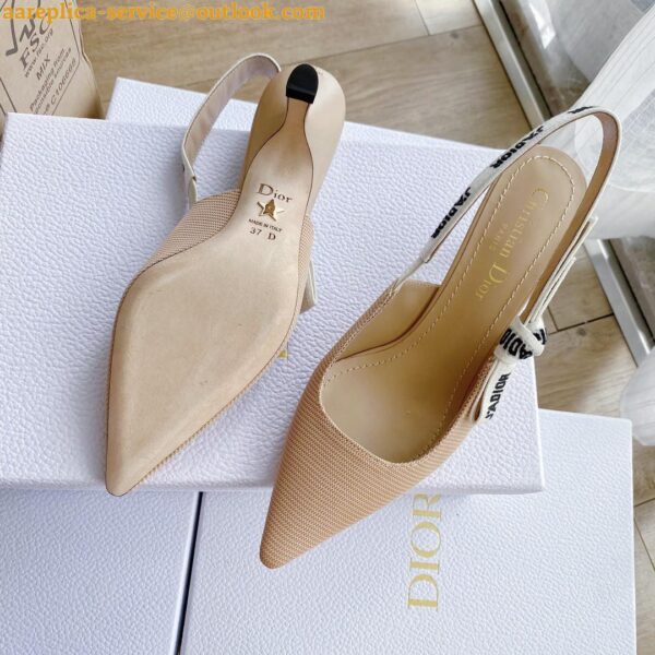 Replica Dior J'Adior Slingback Pumps 65mm In Nude Technical Fabric 6