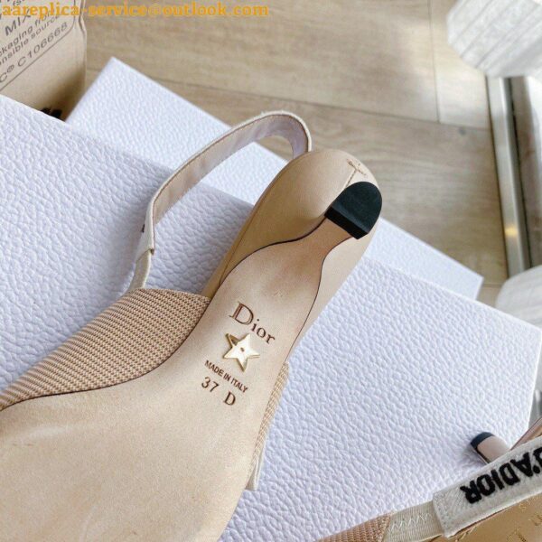 Replica Dior J'Adior Slingback Pumps 65mm In Nude Technical Fabric 9