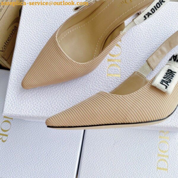 Replica Dior J'Adior Slingback Pumps 65mm In Nude Technical Fabric 10