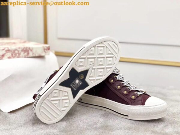 Replica Dior Walk'N'Dior Mid-top Sneakers In Bordeaux Technical Knit 11