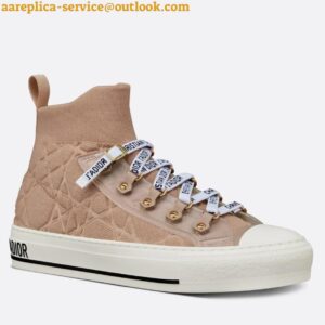 Replica Dior Walk'n'Dior Mid-top Sneakers In Nude Macrocannage Technical Mesh 2