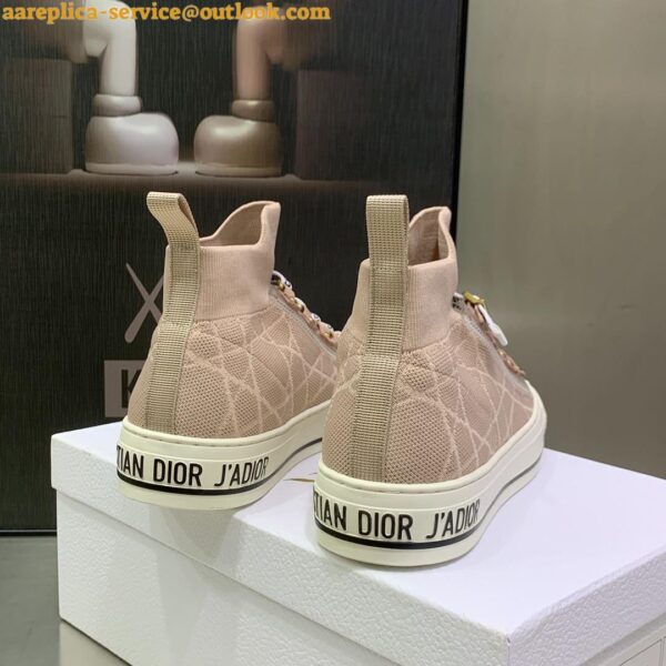 Replica Dior Walk'n'Dior Mid-top Sneakers In Nude Macrocannage Technical Mesh 8