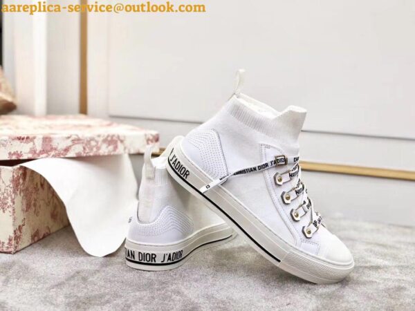 Replica Dior Walk'N'Dior Mid-top Sneakers In White Technical Knit