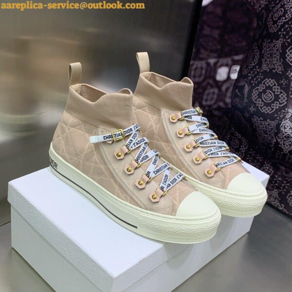 Replica Dior Walk'n'Dior Mid-top Sneakers In Nude Macrocannage Technical Mesh 10