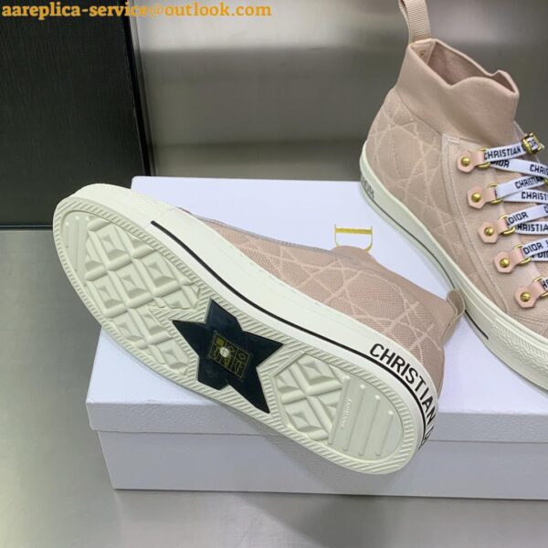 Replica Dior Walk'n'Dior Mid-top Sneakers In Nude Macrocannage Technical Mesh 13