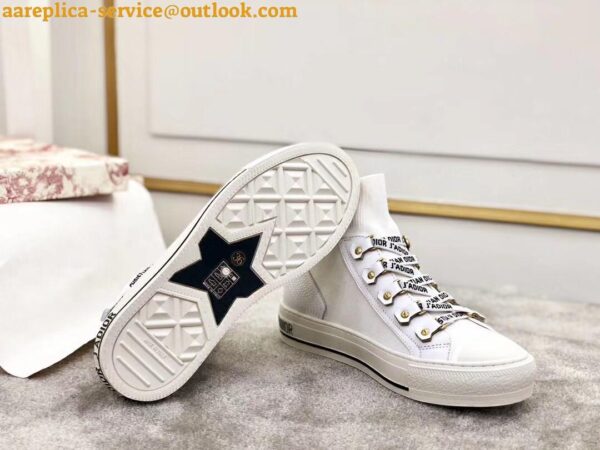 Replica Dior Walk'N'Dior Mid-top Sneakers In White Technical Knit 6