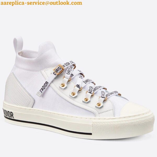 Replica Dior Walk'N'Dior Mid-top Sneakers In White Technical Knit 7