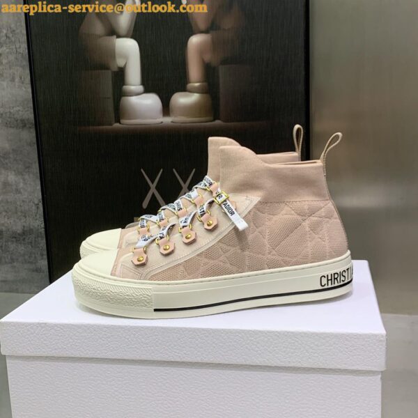 Replica Dior Walk'n'Dior Mid-top Sneakers In Nude Macrocannage Technical Mesh 15