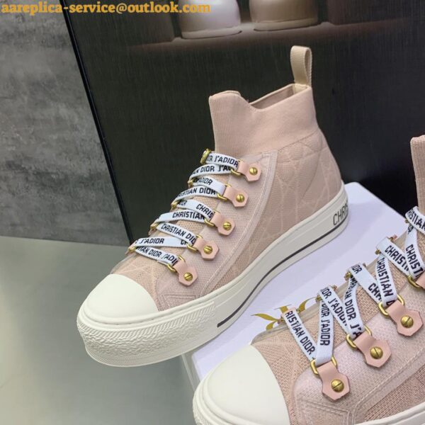 Replica Dior Walk'n'Dior Mid-top Sneakers In Nude Macrocannage Technical Mesh 18