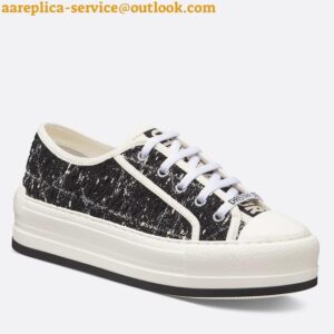 Replica Dior Walk'n'Dior Platform Sneakers in Black and White Cannage Tweed