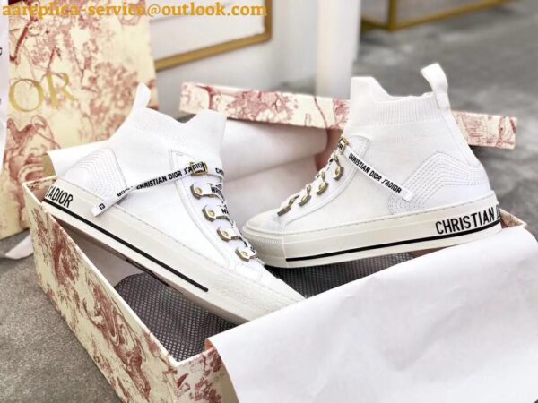 Replica Dior Walk'N'Dior Mid-top Sneakers In White Technical Knit 12