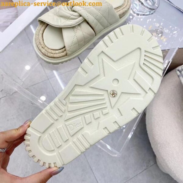 Replica Dior Dtwist Slides In White Cannage Lambskin 8