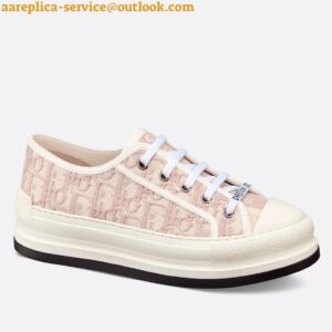 Replica Dior Walk'n'Dior Platform Sneakers in Pink Oblique Embroidered Cotton