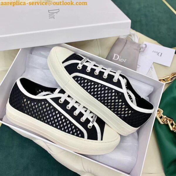 Replica Dior Walk'n'Dior Sneakers In Black Mesh Embroidery 5