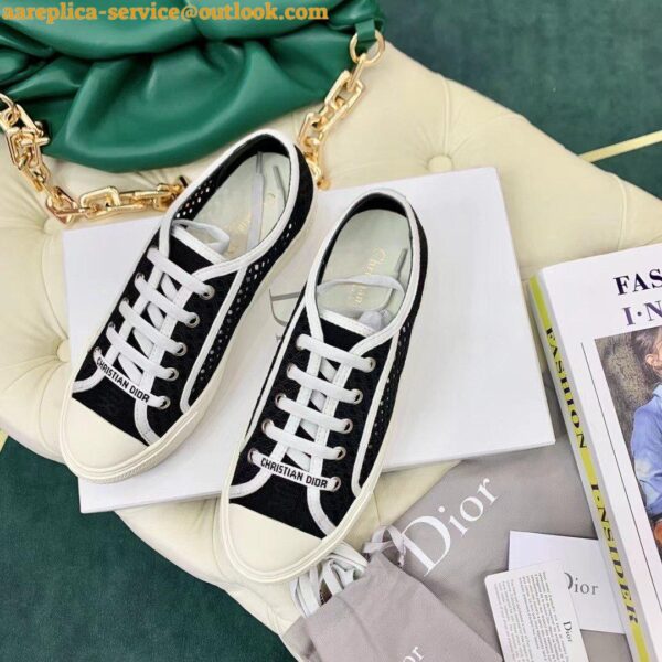 Replica Dior Walk'n'Dior Sneakers In Black Mesh Embroidery 7