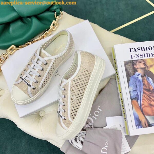 Replica Dior Walk'n'Dior Sneakers In Cream Mesh Embroidery 7