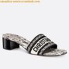 Replica Dior Dway Slides In Amaranth Kaleidiorscopic Embroidered Cotton 2