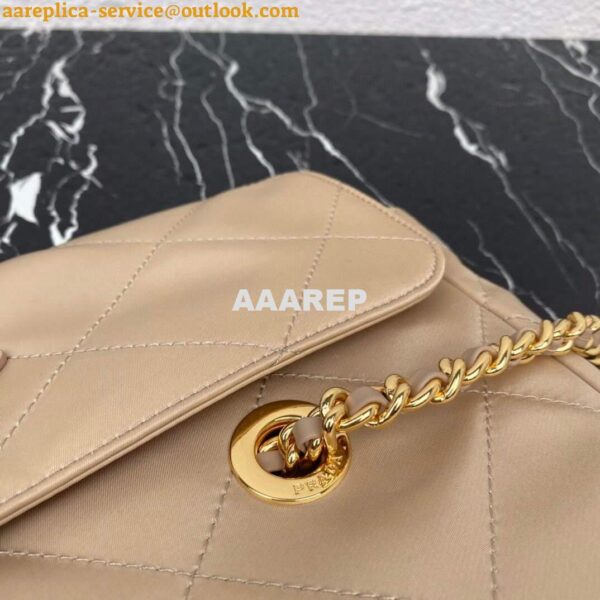 Replica Prada Nylon Vintage Chain Stray Bag 1BD630 Apricot 5