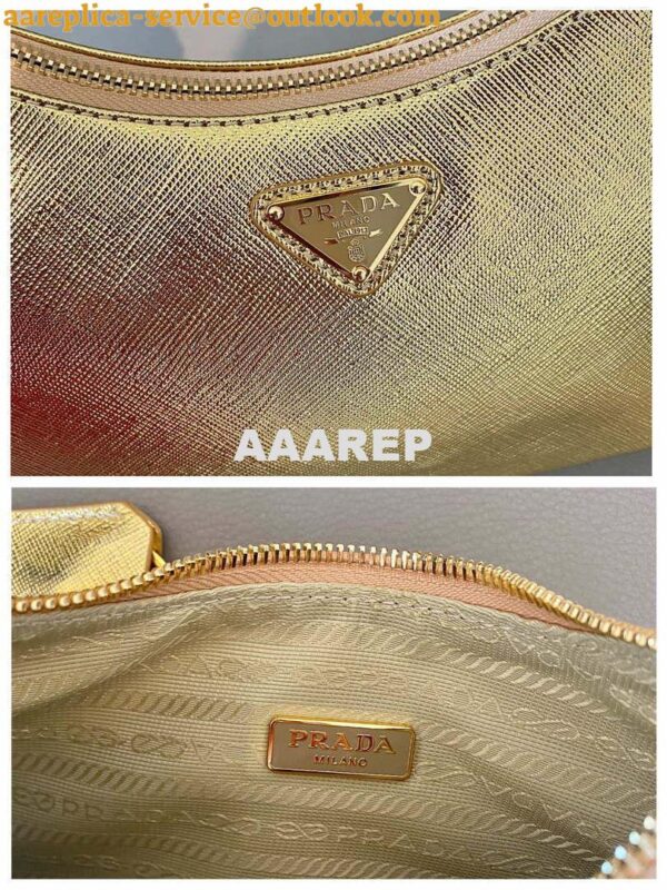 Replica Prada 1BC204 Saffiano Leather Mini-Bag Gold 10