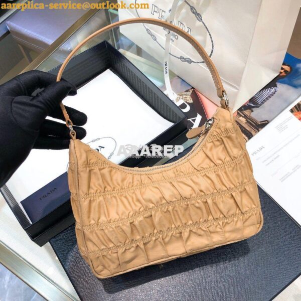 Replica Prada Nylon And Saffiano Leather Mini Bag 1NE204 Nude 8