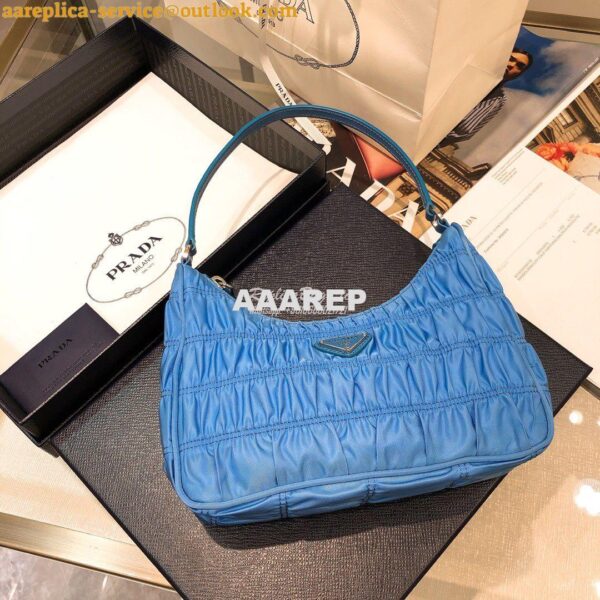 Replica Prada Nylon And Saffiano Leather Mini Bag 1NE204 Periwinkle Bl 7