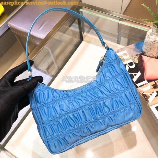 Replica Prada Nylon And Saffiano Leather Mini Bag 1NE204 Periwinkle Bl 8