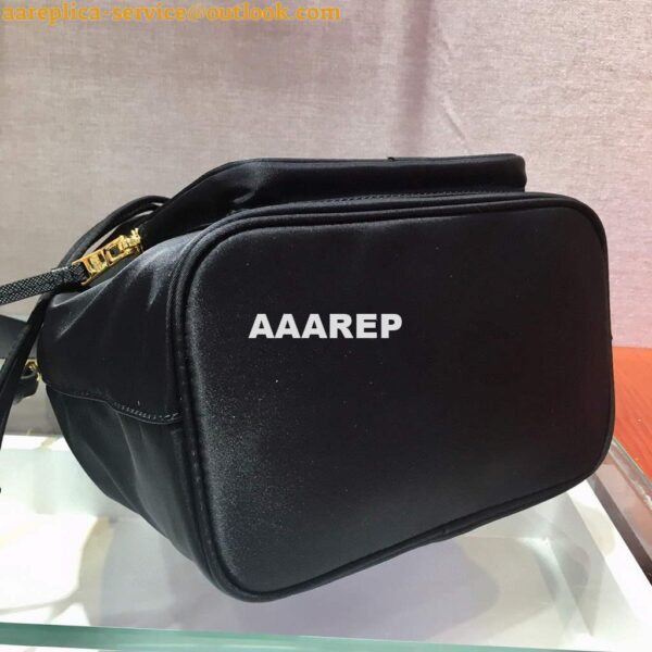 Replica Prada 1BH097 Bucket Jacquard Logo Convertible Medium black 5