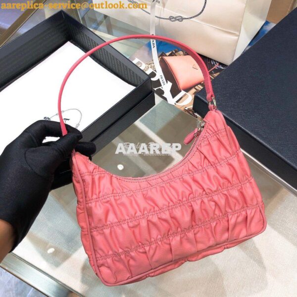 Replica Prada Nylon And Saffiano Leather Mini Bag 1NE204 Pink 10