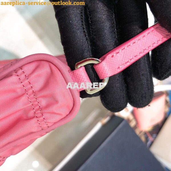 Replica Prada Nylon And Saffiano Leather Mini Bag 1NE204 Pink 11