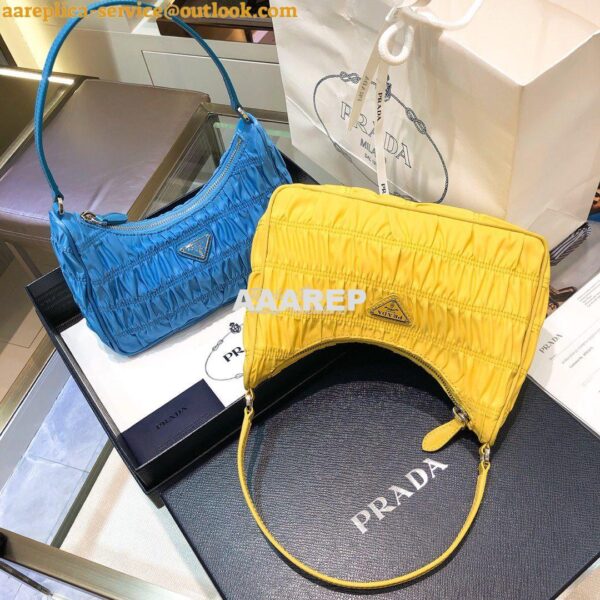 Replica Prada Nylon And Saffiano Leather Mini Bag 1NE204 Yellow 3