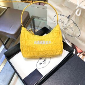 Replica Prada Nylon And Saffiano Leather Mini Bag 1NE204 Yellow 2