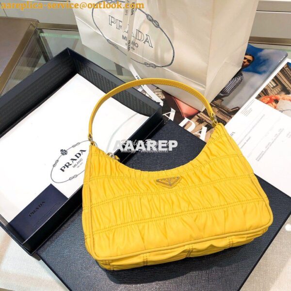 Replica Prada Nylon And Saffiano Leather Mini Bag 1NE204 Yellow 5