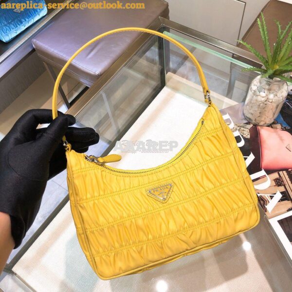 Replica Prada Nylon And Saffiano Leather Mini Bag 1NE204 Yellow 6