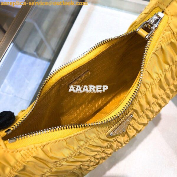 Replica Prada Nylon And Saffiano Leather Mini Bag 1NE204 Yellow 9