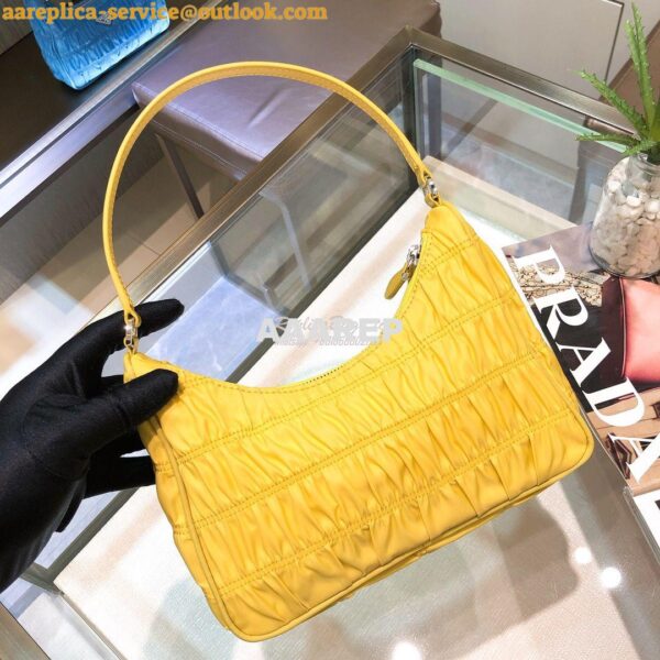 Replica Prada Nylon And Saffiano Leather Mini Bag 1NE204 Yellow 11